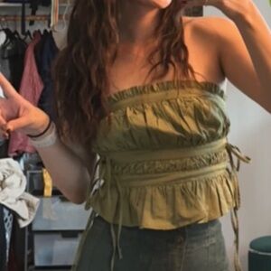 Free People Gabby Tube Top Olive (XS)